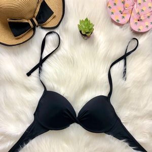 Black Push-up String Bikini Top